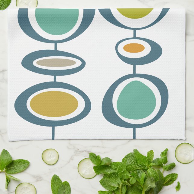 Stalk Geometric Mid Century Modern Hand Towel Kökshandduk (Vikta)