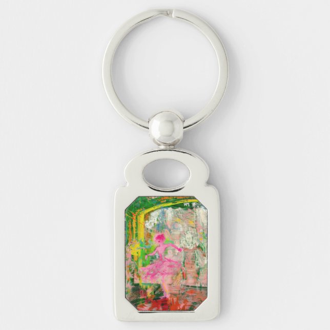 Stalker - Neon Ballet Chaos Rektangulärt Silverfärgad Nyckelring (Framsidan)