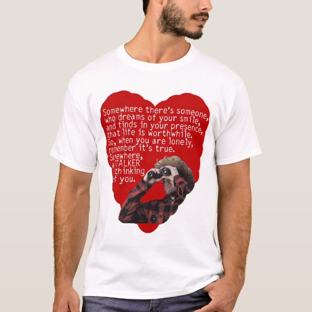 Stalker - rolig valentines day tee shirt (Framsida)
