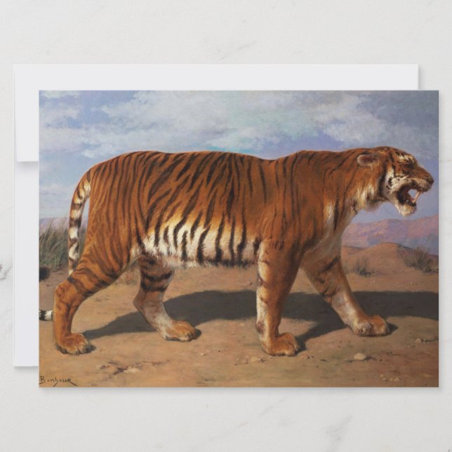Stalking Tiger (av Rosa Bonheur) Kort (Framsida)