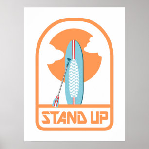 Ställ dig upp och bada på bordning poster