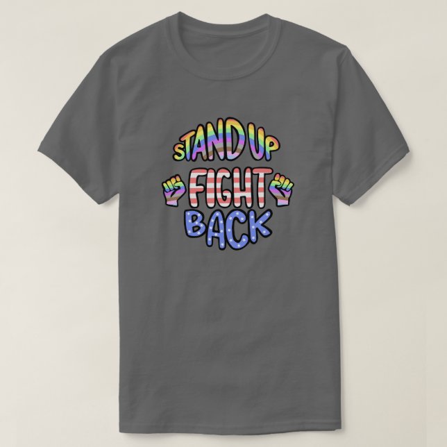 Ställ dig upp och kämpa bakåt t shirt (Design framsida)