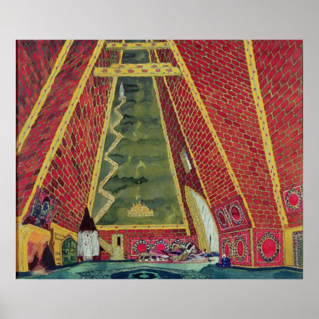 Ställ in design för Thamar, 1912 Poster (Framsidan)