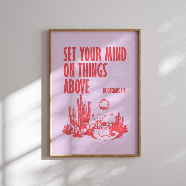 Ställ in ditt sinne på Sak ovanför Rosa och röd Poster (Skapare uppladdad)