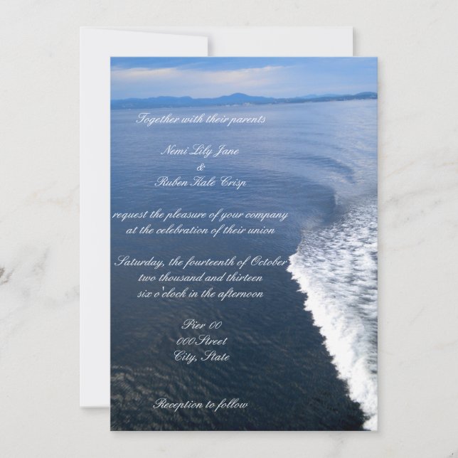 Ställ in inbjudan till Sail Wedding (Framsida)