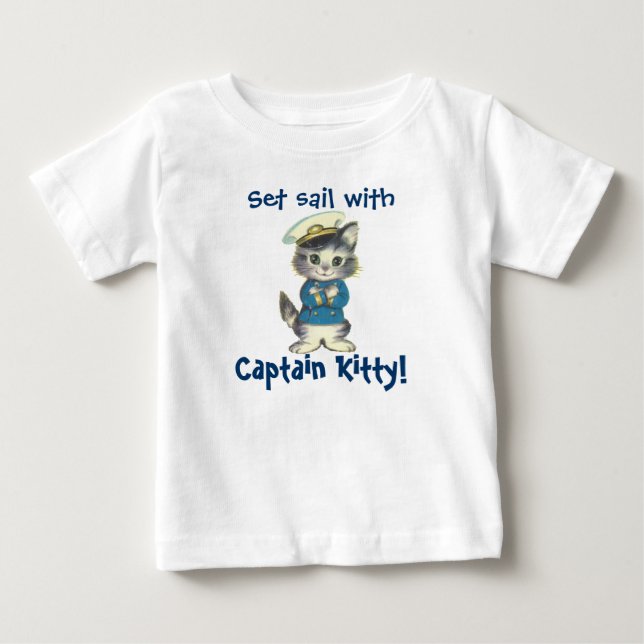 Ställ in segel med kapten Kattunge Tee Shirt (Framsida)