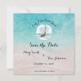 Ställ in segelseglingen Bröllop spara datum Spara Datumet