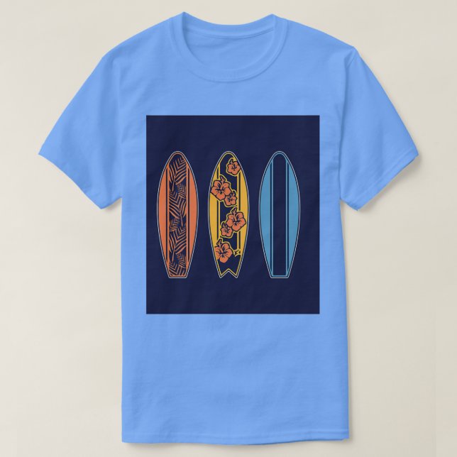 Ställ in surfbords-översiktsrift t shirt (Design framsida)