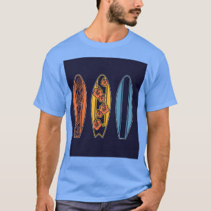 Ställ in surfbords-översiktsrift t shirt