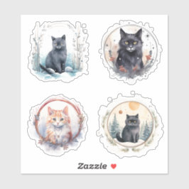Ställ in vinyletikett för Yule Cats Vinyl Sticker Klistermärken