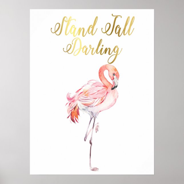 Ställ Tall Darling | Flamingo | Skriv ut | POSTER (Framsidan)