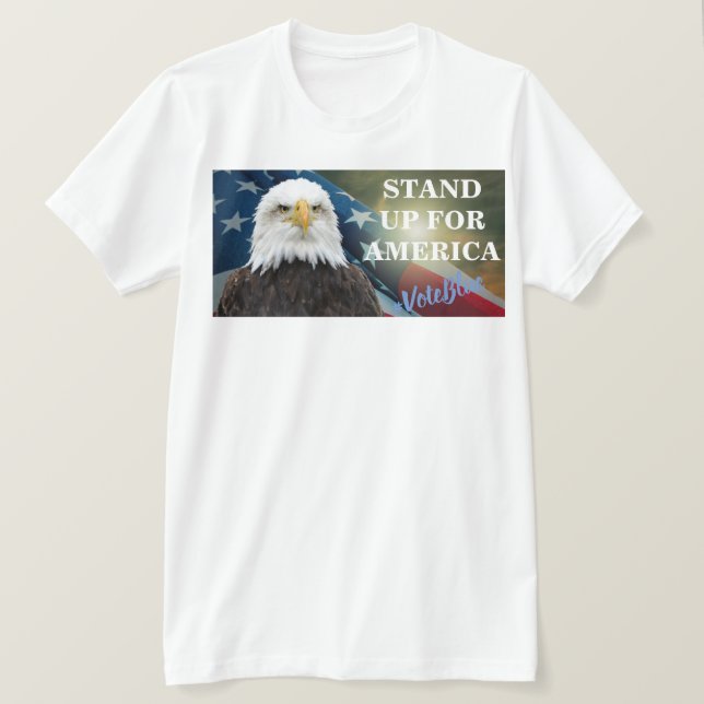 STÄLL UPP FÖR AMERIKA #VoteBlue T-Shirt (Design framsida)