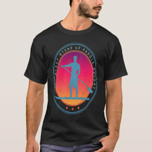 Ställ upp Paddle Board Sunset Vintage SUP Retro T Shirt