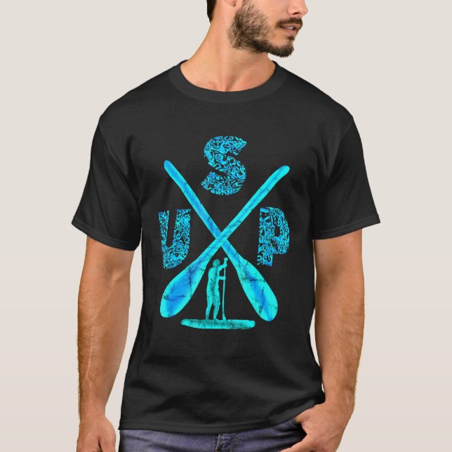 Ställ upp Paddleboard Paddleboard Sup Surfa Waters T Shirt (Framsida)