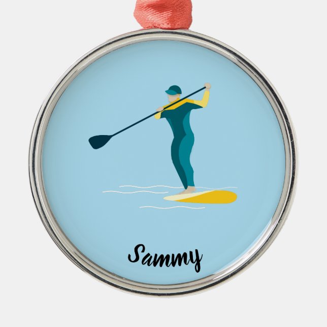 Ställ upp Paddleboarding Julgransprydnad Metall (Framsidan)