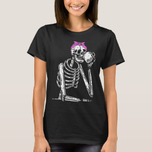 Ställa Alive Skeleton Drink Coffee Funny Skeleton T Shirt