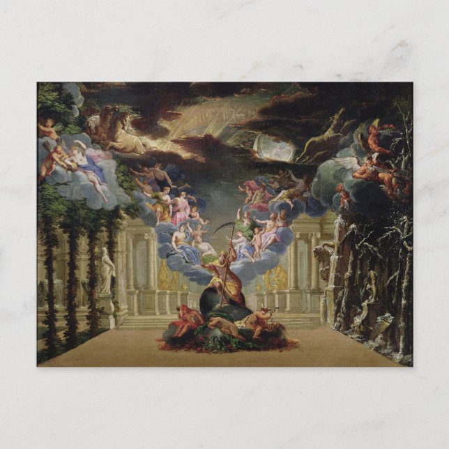 Ställa in Jean-Baptiste Lully i "Atys" Vykort (Framsida)