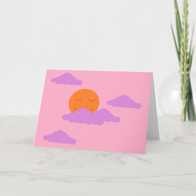 Ställa in Sol med moln: Rosa utan kärna Kort (Framsida)