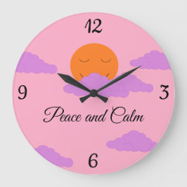 Ställa in Sol med moln Stor Klocka