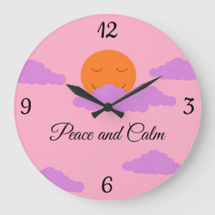 Ställa in Sol med moln Stor Klocka