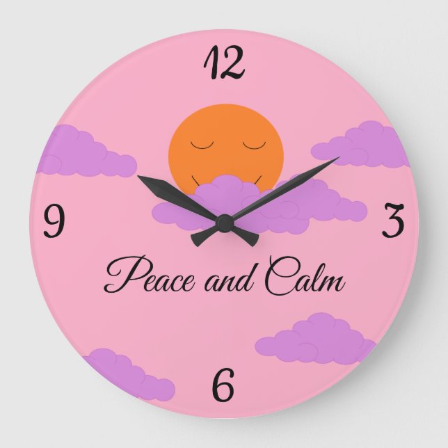 Ställa in Sol med moln Stor Klocka (Framsida)