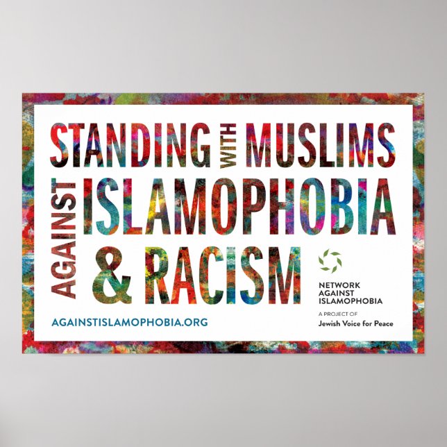 Ställa mot islamofobi och rasism med muslimer poster (Framsidan)