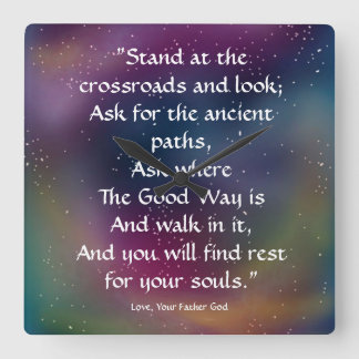 Ställa vid Crossways - Kärlek guds akrylklock Fyrkantig Klocka