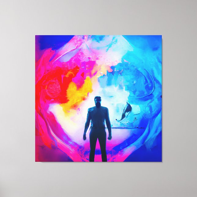 Ställande i Färg Canvastryck (Framsida)