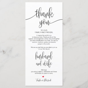 Ställe anger tackkort för Bröllop-middag Program