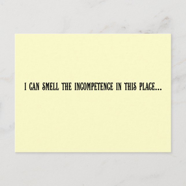 Ställe är inkompetent vykort (Framsida)