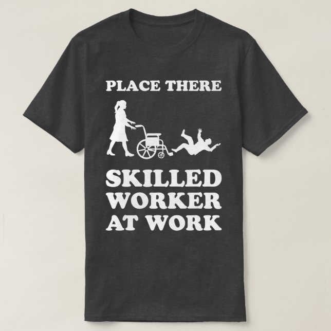 Ställe Där har skickliga arbetare på arbetet Med S T Shirt (Design framsida)