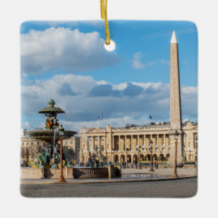 Ställe de la Concorde and Obelisk - Paris, Frankri Julgransprydnad Keramik