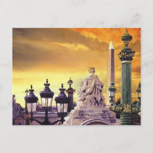 "Ställe de la Concorde" Paris Watercolor Vykort