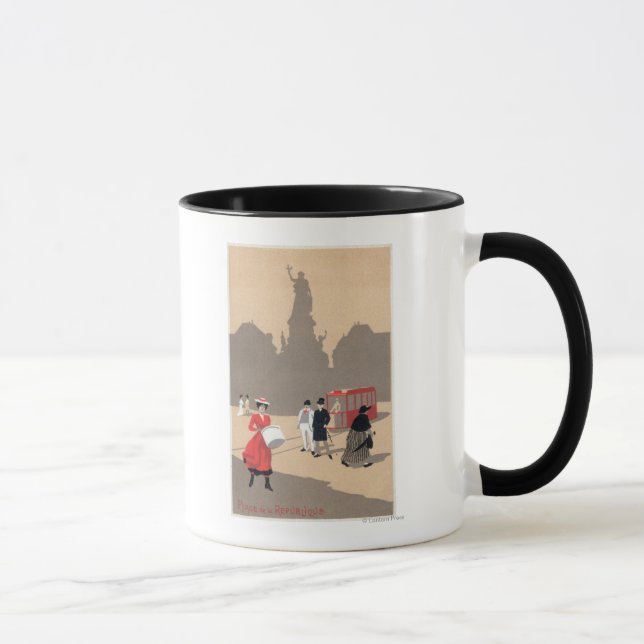 Ställe de la Republicque Art Deco Scene Mugg (Höger)