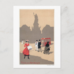 Ställe de la Republicque Art Deco Scene Vykort