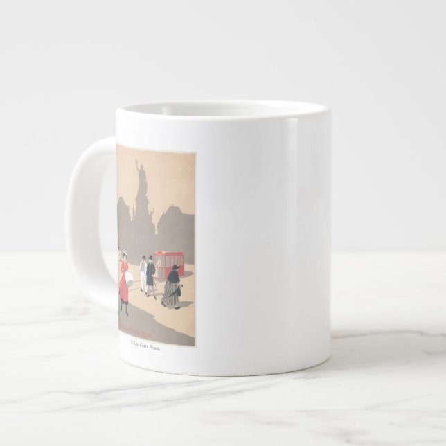 Ställe de la Republique Art Deco Scene Jumbo Mugg (Framsida vänster)