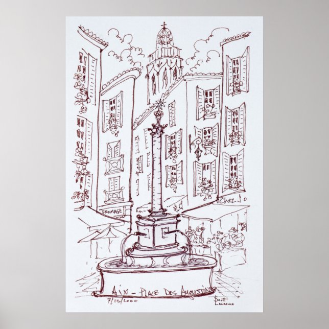 Ställe Des Augustine | Aix en Provence, Frankrike Poster (Framsidan)