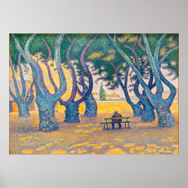 Ställe des Lices, Saint Tropez av Paul Signac Poster (Framsidan)