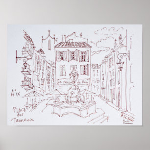 Ställe des Tanneurs Aix en Provence, Frankrike Poster