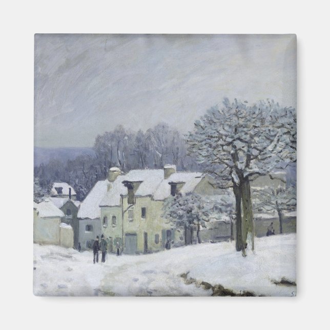 Ställe du Chenil vid Marly-le-Roi, Snö, 1876 Magnet (Framsidan)