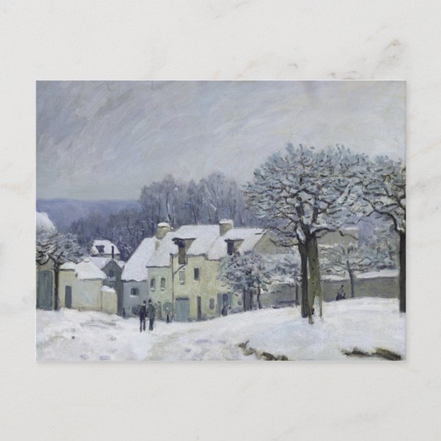 Ställe du Chenil vid Marly-le-Roi, Snö, 1876 Vykort (Framsida)