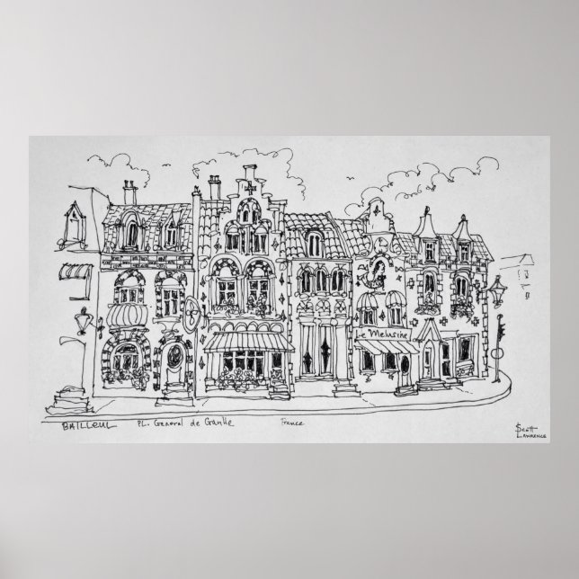 Ställe du general de Gaulle | Bailleul, Frankrike Poster (Framsidan)
