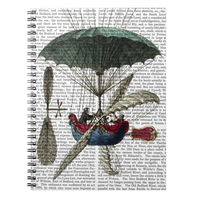 Ställe Du Louvre Luftballong Anteckningsbok Med Spiral (Framsidan)