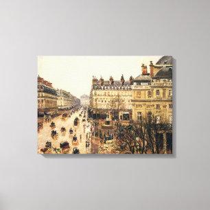 Ställe du Theater Francais, Paris Rain av Pissarro Canvastryck