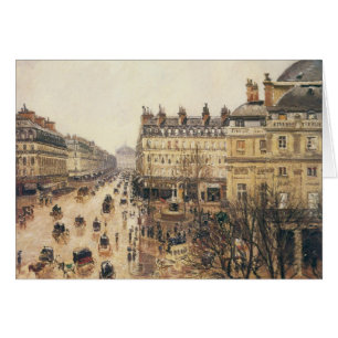 Ställe du Theater Francais, Paris Rain av Pissarro Hälsningskort