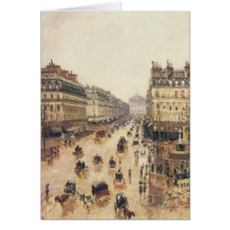 Ställe du Theater Francais, Paris Rain av Pissarro Hälsningskort