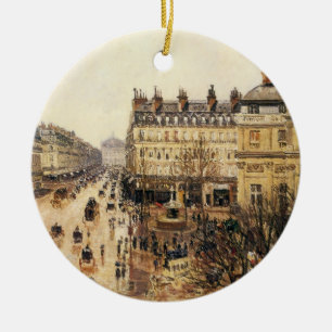 Ställe du Theater Francais, Paris Rain av Pissarro Julgransprydnad Keramik