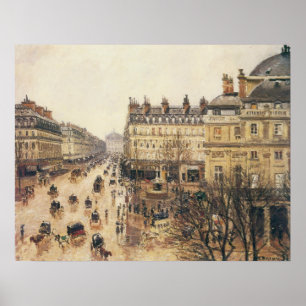 Ställe du Theater Francais, Paris Rain av Pissarro Poster