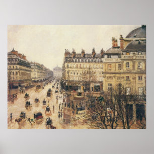 Ställe du Theater Francais, Paris Rain av Pissarro Poster