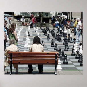 Ställe Émilie-Gamelin i Montreal, schack i parkera Poster